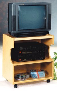 TV/VCR Stand with Casters in Natural