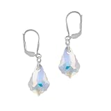 Sterling Silver Lever Back Earrings w  Genuine Swarovski Elements