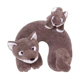 Noodle Head Travel Buddies Wolf with Baby Buddy by Noodle Head Pillows