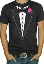 Black Tuxedo with Pink Flower T-Shirt