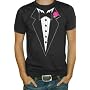Black Tuxedo with Pink Flower T-Shirt