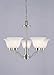 5 Light Chandelier Brushed Nickel Finish with Frosted White Alabaster Glass - Interior