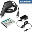 Bargaincell- 3-Piece Value Combo Pack Of HTC T-Mobile Dash PDA Smartphone Includes: Vehicle Cigarette Lighter Power Charger with IC Chip + Home Wall Travel Plug in Ac Charger + Standard Lithium-Ion Replacement Battery