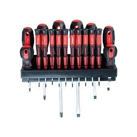 Tournevis bi matiere 18 pieces avec support