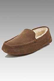 Freshfeet Luxury Suede Faux Fur Canoe Slippers with Silver Technology