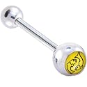 Zodiac PISCES SIGN Logo Barbell Tongue Ring