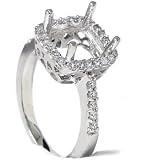 .50CT Vintage Princess Cut Diamond Engagement Ring Setting Mount Antique 14K WG