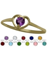 14 Karat Yellow Gold Genuine Amethyst Solitaire Gem Round Shape Baby Ring