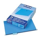 Pendaflex 81623 Recycled Colored Hanging File Folders, Legal, 1/5 Cut Tabs, Blue, 25/box