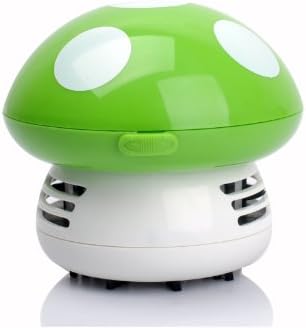 Fashion Versatile Mushroom Shaped Mini Handheld Desktop Keyboard Vacuum Dust Cleaner for Home Office Uses Green