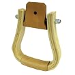 Western&nbsp;Bell Wood&nbsp;Stirrups with Leather&nbsp;Tread