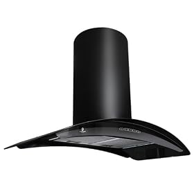 Premier Range 900cm Black Island Cooker Hood With LED Lighting H97.9