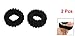 2 Pcs Stretchy Hair Tie Ribbed Band Black Ponytail Holder for Ladies