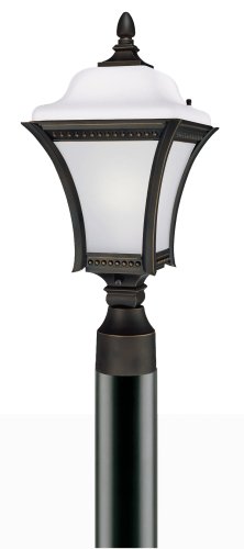 Westinghouse 64828 One-Light Outdoor Post Top Lantern, Oil Rubbed Bronze with Frosted Glass