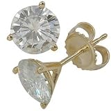 7.5mm Round Moissanite Martini Stud Earrings