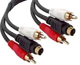 S-Video Cable Male + 2 RCA Male, Gold Plated, 50 ft