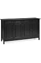 Mission Style 64.5 Inch Black Four Door Lowboy Sideboard Buffet Table