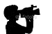 Wallmonkeys Peel and Stick Wall Decals - Silhouette Mann Mit Videokamera - Removable Graphic