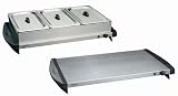 Deni 15100 Stainless-Steel 3-Section Buffet Server and Warming Tray