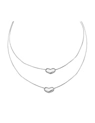 Sterling Silver Two Heart Necklace From the Edge Collection By Mauricio Serrano Jewelry