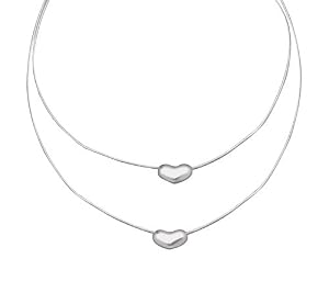 Sterling Silver Two Heart Necklace From the Edge Collection By Mauricio Serrano Jewelry