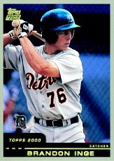 2000 Topps Traded #T4 Brandon Inge Detroit Tigers RC Rookie Baseball Cards