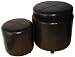 Rounder Set of 2 Brown - Ottoman Round Tray Storage Reviews