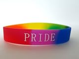 Rainbow pride wristband rainbow pride bracelet (pride text)