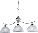 Honsel Leuchten 77733 Pendelleuchte mattnickel/chrom Glas alabasterfarbig wei&szlig;