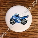 TRANSPORTATION KIDS BLUE MOTORCYCLE DRAWER PULLS KNOBS