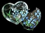 Texas Bluebonnets Design - Hand Painted - Heart Shaped Box - 2 pieces - 4.5 inch diameter Texas Bluebonnets Design - Hand Painted - Heart Shaped Box - 2 p