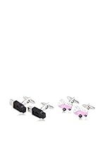 SILVIO SILVANI Dos Pares Gemelos Fantasía De Furgoneta Hippie Rosa Y Usb Rosa / Negro