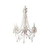 Present Time Leitmotiv Lamp Chadelier 6 arm White gypsy style Diameter 60cm x height 58cm includes bulbs