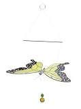 Bird Brain 5130  Glass Flapper - Yellow Spotted Butterfly