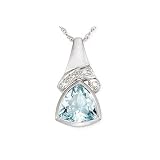 1 ct.t.w. Aquamarine and Diamond Accent Pendant in 14k WG, I2-I3, GHI