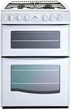 55cm Twin Cavity Gas Cooker c/w 4 Burner Gas Hob Silver (G55T_SI)