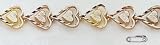 14kt 7 Diamond Cut Heart Bracelet - DC205-7