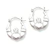 14kt White Gold Irish Celtic Claddagh Earrings