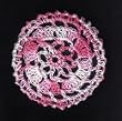Pink Multi Floral Crocheted Hair Bun Cover- LARGE