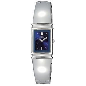Seiko Women's Jewelry Silver-Tone Bangle Blue Dial Watch #SUJG09