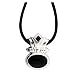 Sterling Silver Onyx Slide Pendant with 17