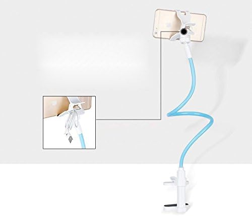 LingsFire® Latest Universal Flexiable Long Arms Cell Phone Holder Lazy Bracket Mobile Stand Support all Smartphone iPhone Galaxy under 3.5 inch for Bedroom, Bathroom, Office, Study, Kitchen ect. (Blue)