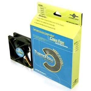 Vantec Thermoflow TF6025 60x60x25mm Double Ball Bearing Temperature Controlled Case Fan Black