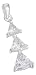 Sterling Silver Christmas Tree Pendant with Three Clear Cubic Zirconias.