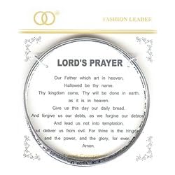 Lord's Prayer Religious Twist Bangle Bracelet