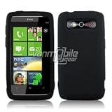 319KOqx5iyL. SL160  VMG Black Premium Soft Silicone Case + Clear LCD Screen Protector for HTC Trophy Verizon Cell Phone [In VANMOBILEGEAR Retail Packaging]