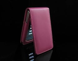 Hot Pink Flip Cover Leather Case w/ Belt Clip for Microsoft Zune HD 16GB/32GB Player