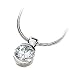 14K White Gold Created Moissanite Pendant