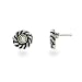 Eve's Addiction Twisted Cable Bezel Set Sterling Silver CZ Studs