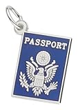Rembrandt Charms Passport Charm in Silver and Gold, Engravable